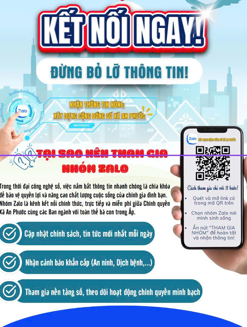 Xã An Phước - Xây dựng mô hình Zalo cộng đồng từng ấp để kết nối người dân gần hơn với chính quyền