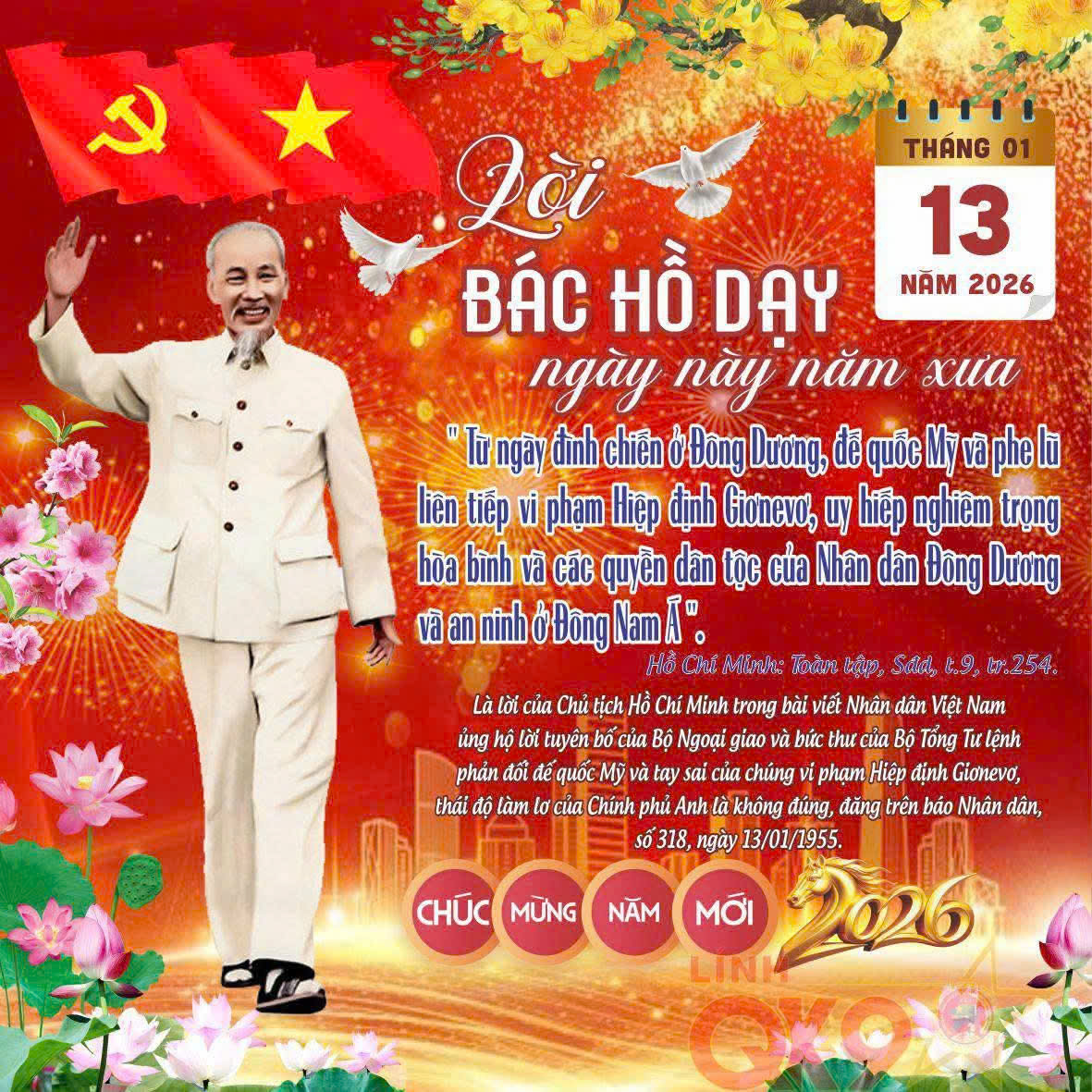 LỜI BÁC HỒ DẠY NGÀY NÀY NĂM XƯA (NGÀY 13/01)