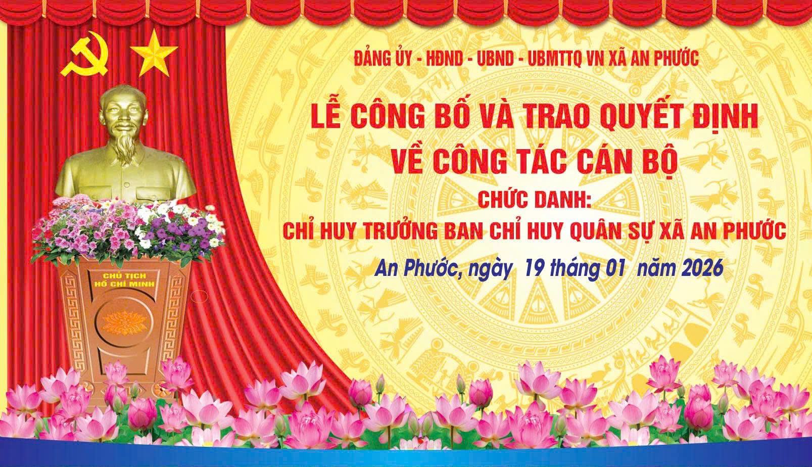 TRUNG TÁ HÀ TUẤN PHONG GIỮ CHỨC CHỈ HUY TRƯỞNG BAN CHỈ HUY QUÂN SỰ XÃ AN PHƯỚC