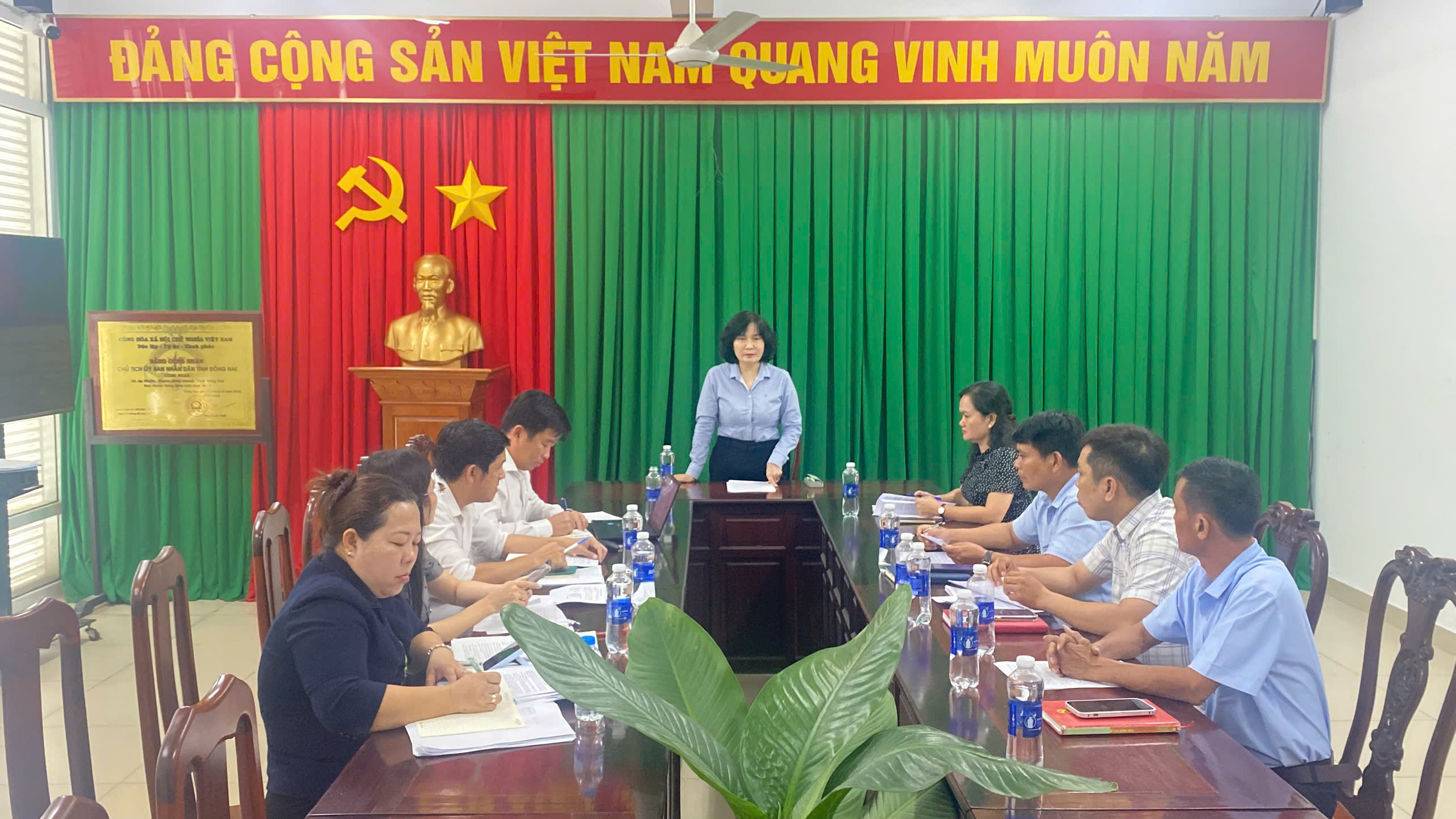 Đ/c Nguyễn Thị Cát Tiên - Thành ủy viên, PCT.UBND Thành phố phát biểu tại buổi làm việc