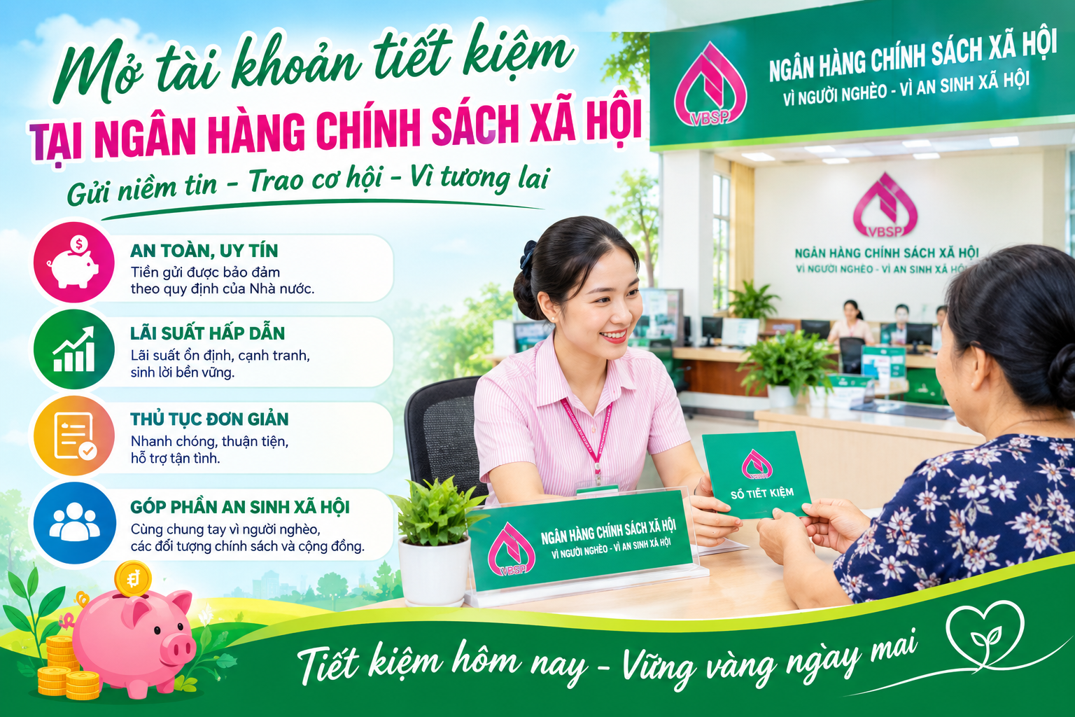Phòng giao dịch Ngân hàng Chính sách xã hội Long Thành  Mỗi khoản tiết kiệm – Một hành động thiết thực vì người nghèo